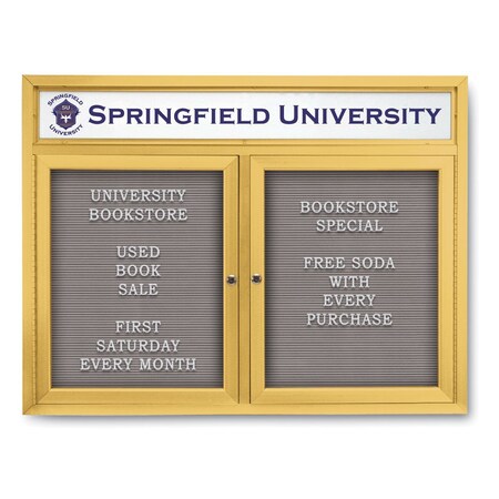 United Visual Products Indoor Enclosed Combo Board, 42"x32", Bronze Frame/Black & Blue Spruce UVCB4232BZ-BLACK-BLSPRU